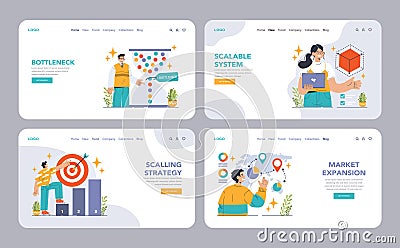 Scaling Strategy concept. Flat vector illustration Vector Illustration