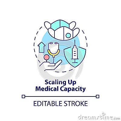 Scaling up medical capacity concept icon Vector Illustration