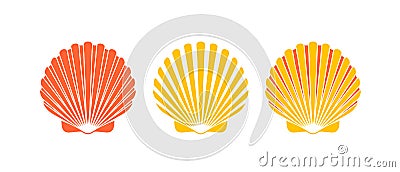 Scallop logo. Isolated scallop on white background Vector Illustration