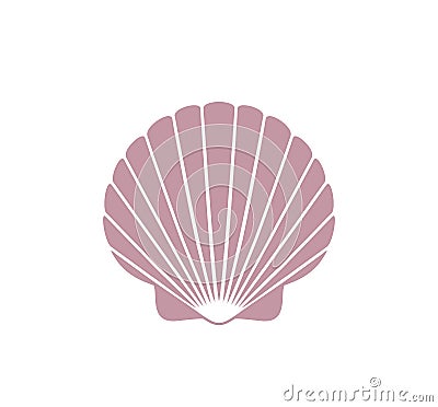 Scallop logo. Isolated scallop on white background Vector Illustration