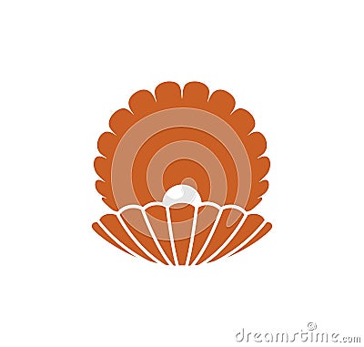 Scallop logo. Isolated scallop on white background Vector Illustration