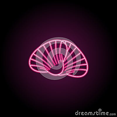 Scallop tupa neon icon. Simple thin line, outline vector of fish icons for ui and ux, website or mobile application Stock Photo