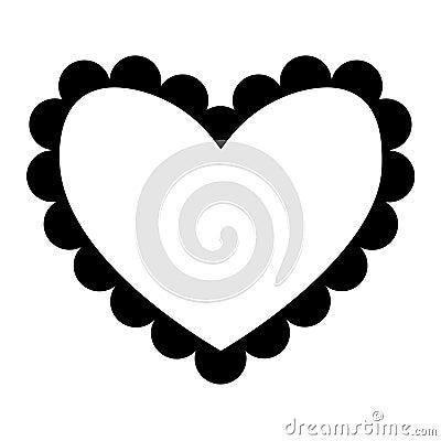 Scalloped heart frame Vector Illustration