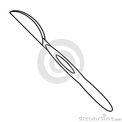 Scalpel surgery tool hospital thin line Vector Illustration