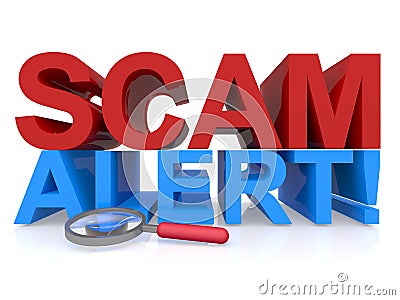 Scam alert on white Stock Photo