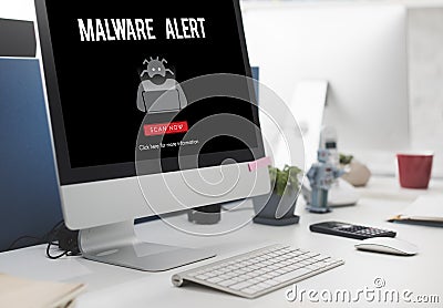 Scam Virus Spyware Malware Antivirus Concept Stock Photo