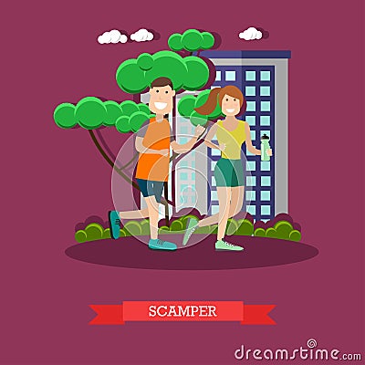 Scamper vector illustration in flat style Vector Illustration