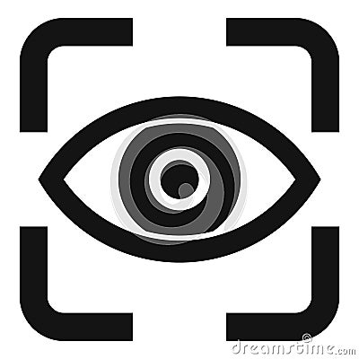 Scan iris eye icon simple vector. Access data system Stock Photo