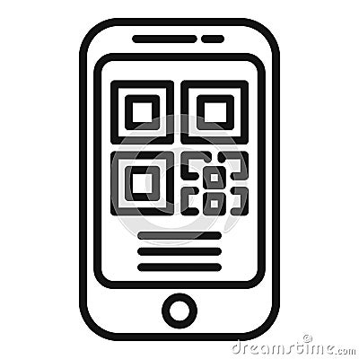 Scan phone code icon outline vector. Bar code smart Vector Illustration