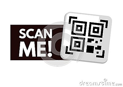 scan QR code, Scan me Vector Illustration