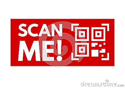 scan QR code, Scan me Vector Illustration