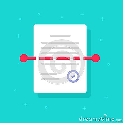 Scan or recognize text paper document icon vector, ocr software technology symbol flat illustration, file scanning modern graphic Vector Illustration