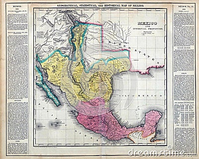 Scan of 18th to 19th-century vintage map in a textb Editorial Stock Photo