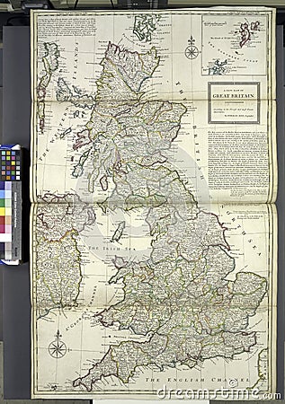 Scan of 18th to 19th-century vintage map in a textbook Editorial Stock Photo