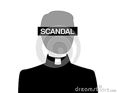 Scandal in catholic christian church Vector Illustration