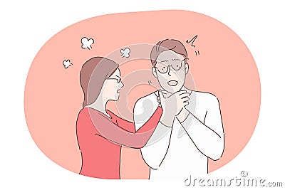 Scandal, quarrel, fighting, abuse concept Vector Illustration