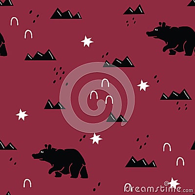 Scandi bear silhouettes Vector Illustration