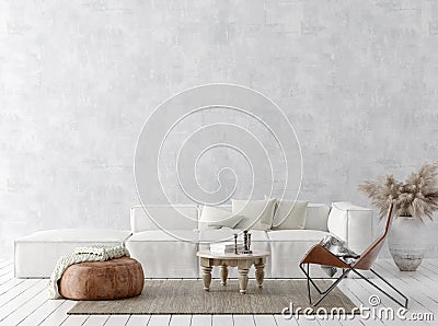 Scandi-boho style home interior background Stock Photo