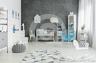 Scandi style, spacious child room Stock Photo