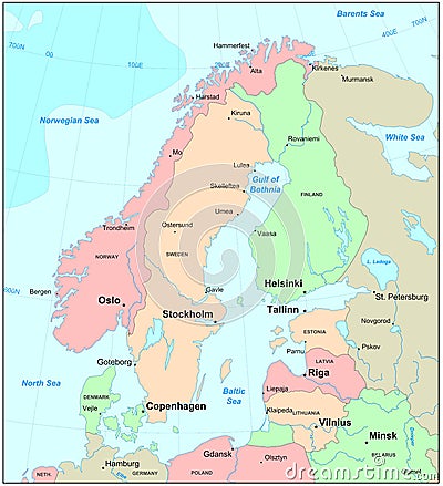 Scandinavia map Stock Photo