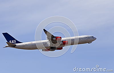 Scandinavian Airlines - Airbus A340 Editorial Stock Photo