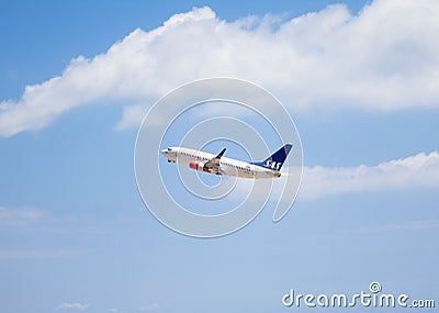 Scandinavian Airlines takeoff Editorial Stock Photo