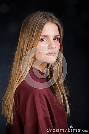 Scandinavian cute young girl portrait Stock Photo