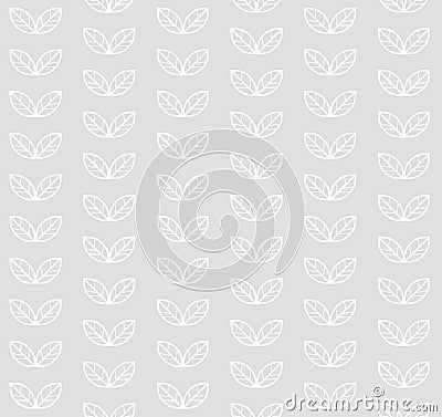 Scandinavian floral seamless pattern. White leaves on a gray background. Pattern for wallpaper, textile design Vector Illustration