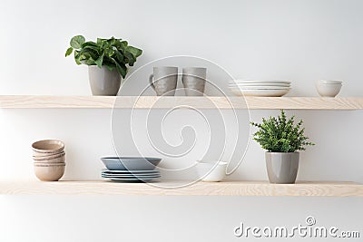 Scandinavian minimalist design in interior of apartment, flat for rent or sale and home blog Stock Photo
