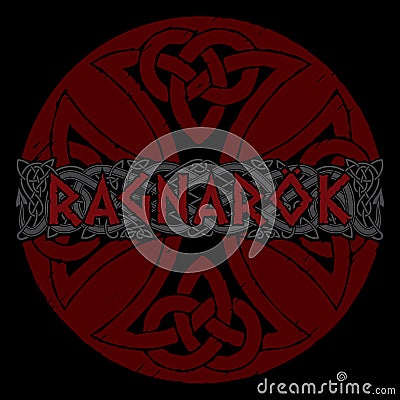 Scandinavian pattern - Ragnarok. Illustration of Norse mythology Vector Illustration