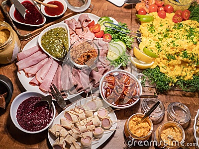 Scandinavian smorgasbord Stock Photo