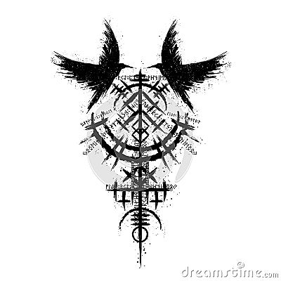 Scandinavian viking black grunge symbol Vector Illustration