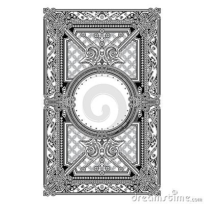 Scandinavian Viking design. Frame in Ancient Celtic Scandinavian style with floral ornaments Cartoon Illustration