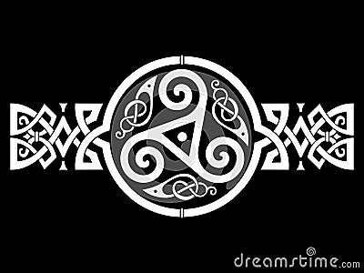 Scandinavian Viking design. Round Celtic Design, triskele and celtic pattern Vector Illustration