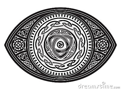 Scandinavian Viking design. Round Celtic design in Old Norse style Cartoon Illustration