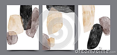 Scandinavian watercolor abstract wall art poster. Vector Illustration