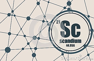 Scandium chemical element. Vector Illustration