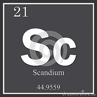 Scandium chemical element, dark square symbol Stock Photo