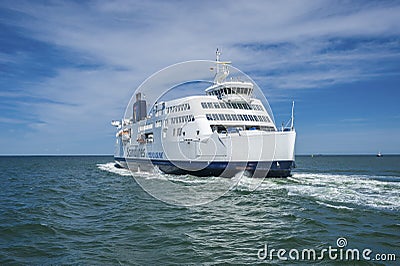 The Scandlines ferry in the port of Puttgarden Editorial Stock Photo