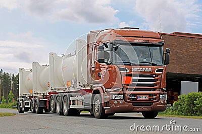 Scania R520 Euro 6 Tank Truck on the Road Editorial Stock Photo