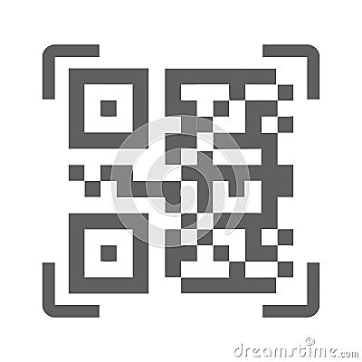 Scanner, barcode icon. Gray vector graphics Vector Illustration