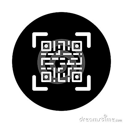 Scanner, barcode, qr code icon. Black vector sketch Stock Photo