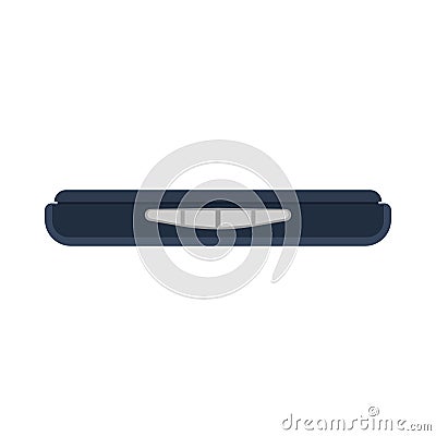 Scanner front view vector icon digital flat device business. Office equipment data isolated. Copy machine above Vector Illustration