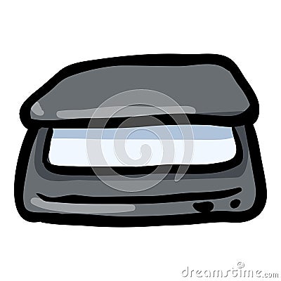 Scanner Hand Drawn Doodle Icon Vector Illustration