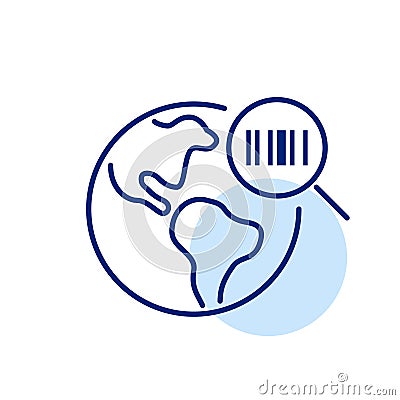 Scanning barcode. International transfers using coding. Pixel perfect icon Vector Illustration