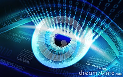 The scanning system of the retina, biometric security devices Stock Photo