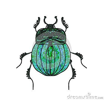 Scarab Beetle Vector Vector Illustration