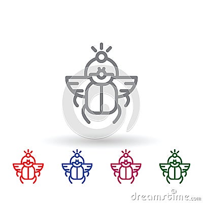 Scarab multi color icon. Simple thin line, outline of mythology icons for ui and ux, website or mobile application Stock Photo