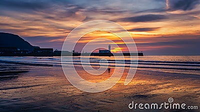 Scarborough Lighthouse at sunrise Editorial Stock Photo