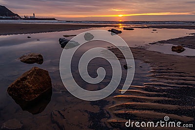 Scarborough South Beach Spring Sunrise Editorial Stock Photo